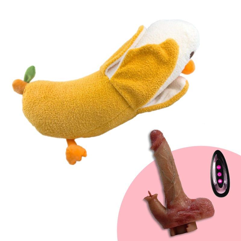 Plush Dildo Machine Thrusting Licking Dildo Machine Sex Toy With Remote Control