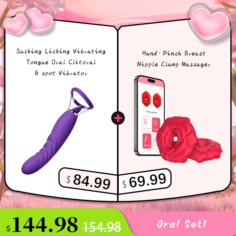 MizzZee Rose 9 Vibrations Nipple Clamps with Chain Necklace