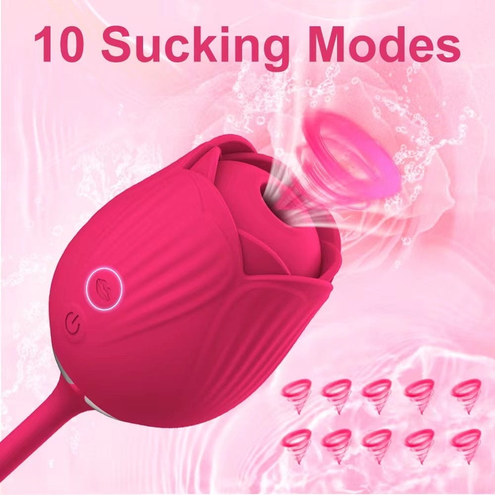 Rose Toy Vibrator Female Telescopic Egg Jumping Tongue Licker Sex Toys