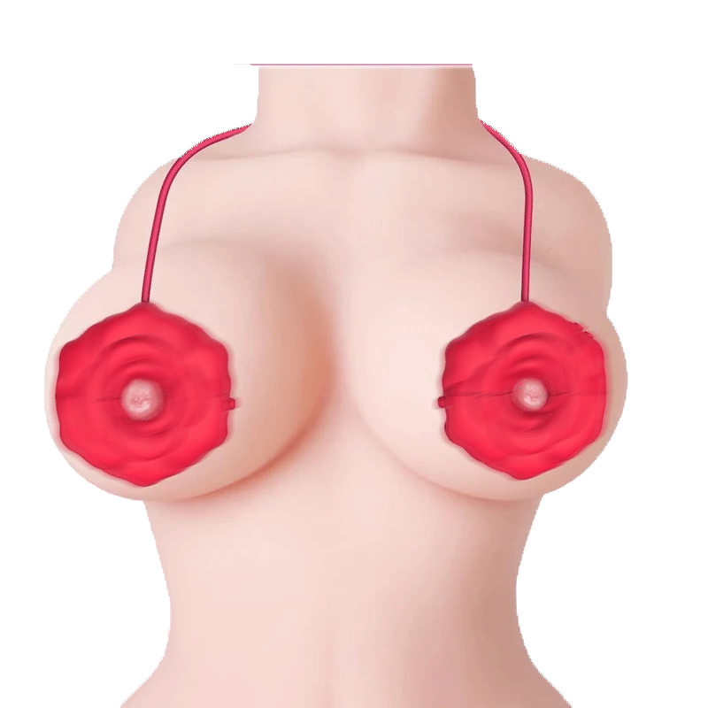MizzZee Rose 9 Vibrations Nipple Clamps with Chain Necklace