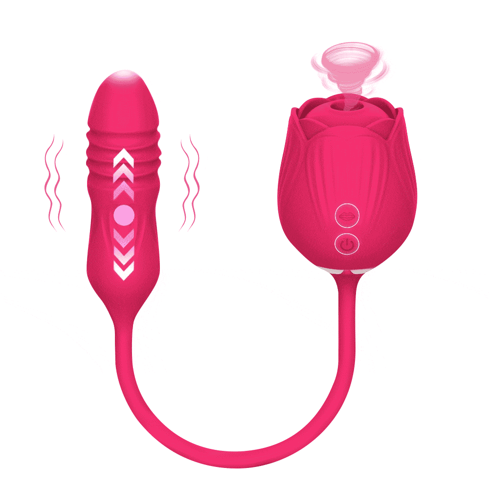 Rose Toy Vibrator Female Telescopic Egg Jumping Tongue Licker Sex Toys
