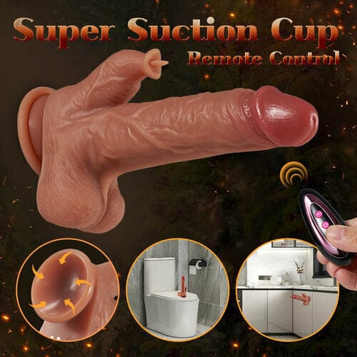 9 Vibrating Tongue Licking Heating 8.67 Inch Realistic Dildo